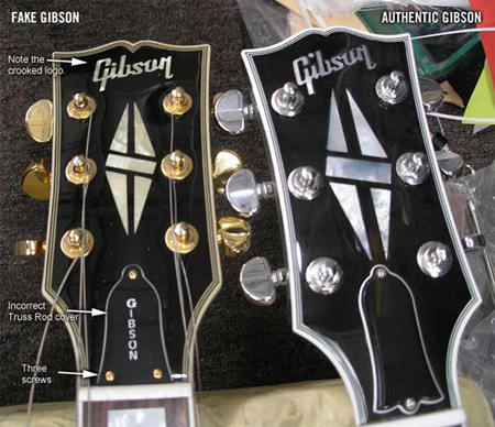 Comparativa guitarra Gibson falsa y original