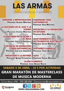Maratón de MasterClass de música moderna en Zaragoza