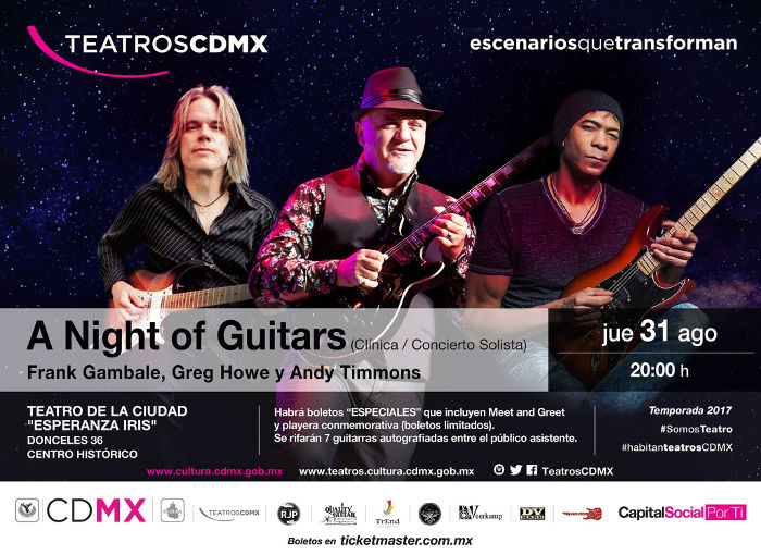 Frank Gambale, Greg Howe y Andy Timmons - concierto en México