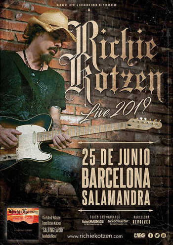 Richie Kotzen: concierto en Barcelona en junio (2019)